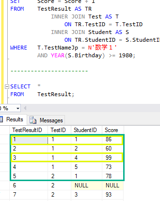 SQL ServerのUPDATE文でJOIN!別名を使う方法